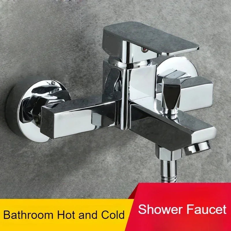 Bathroom Faucets Hot and Cold Shower Tap Wall Mounted  Mixing Valve Single Handle Dual Control Bathtub Faucet Shower Accessories