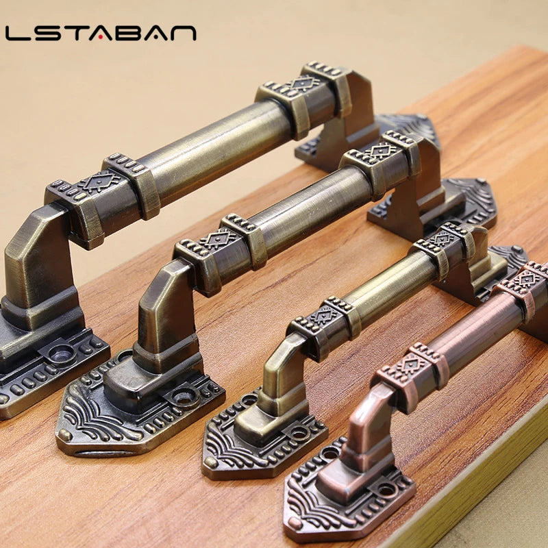 High Quality Decorative Furniture Wood Barn Door Handle Antique Imitate Copper Aluminum Alloy European Drawer Flush Handles