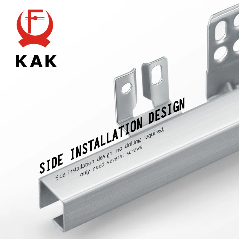 KAK 10"-20" Under Mount Drawer Slide Rails Soft Close 2 Section Hidden Rail Tracks 25KG Drawer Runner Hydraulic Damper Buffer