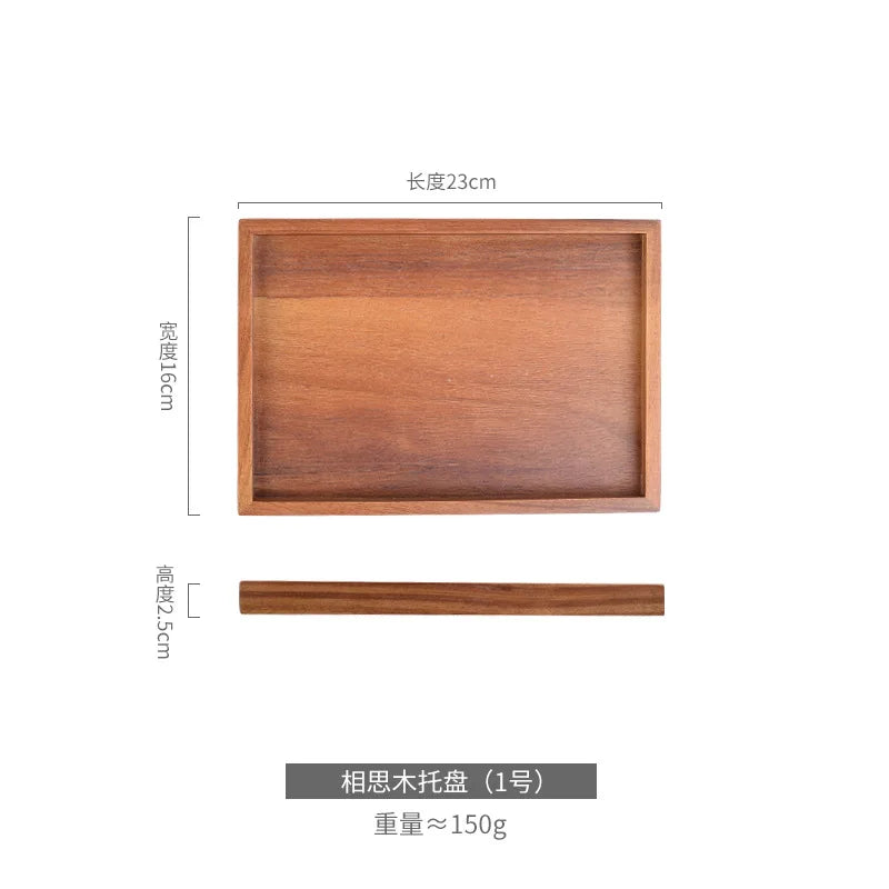 Walnut Wooden Serving Tray Tea Cup Saucer Trays Fruit Plate Storage Pallet Plate Decoration Japanese Food Rectangular Plate
