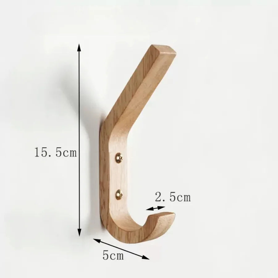 Wood Clothes Hanger Wall Mounted Coat Racks Storage Hook Key Holder Hat Scarf Handbag Hanger Organizer Home and Decoration Hooks