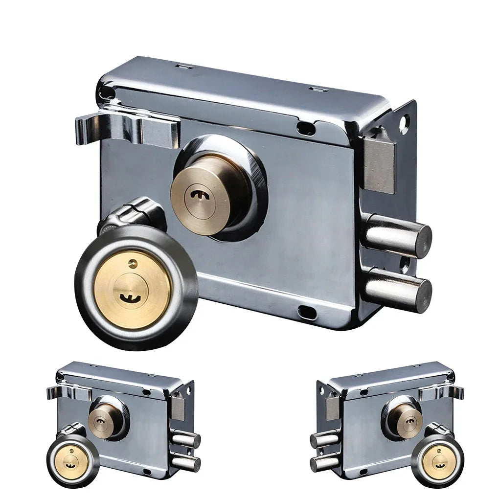 Exterior Iron Door Locks Security Anti-Theft Lock Multiple Insurance Lock Wood Gate Lock Hardware Household Indoor Dormitory
