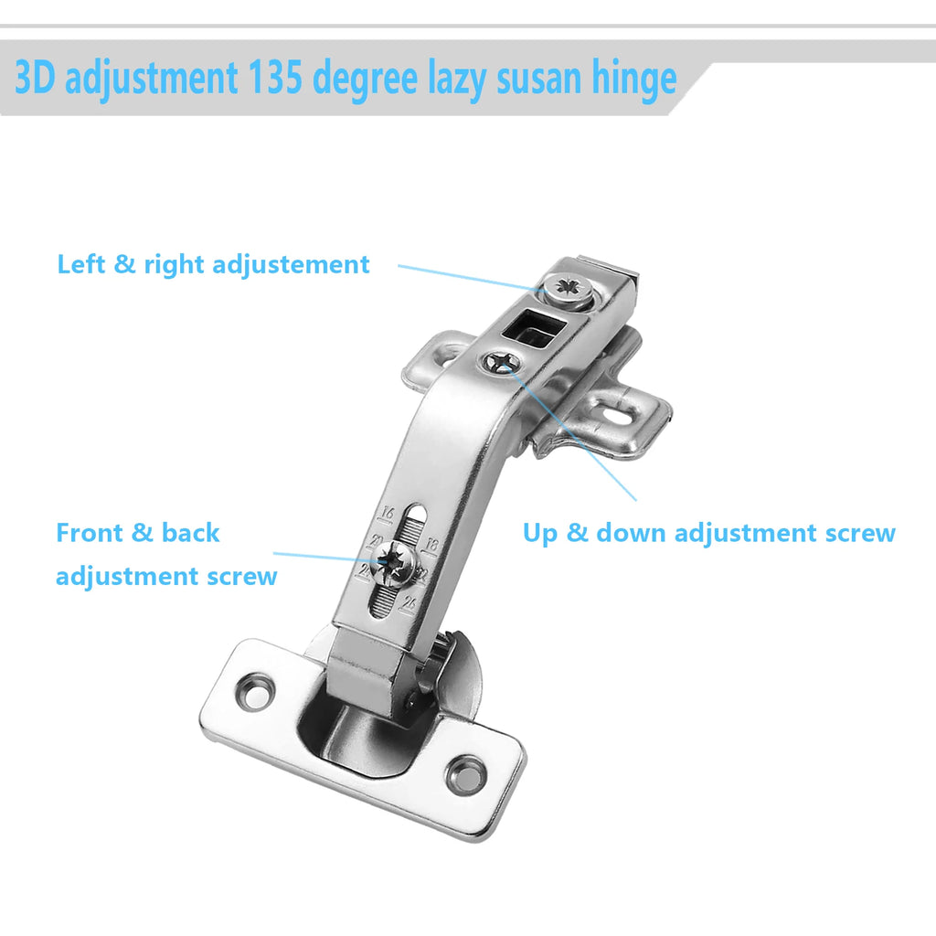 2pcs 135 Degree Lazy Susan Hinge Corner Cabinet Door Hinges Kitchen Cupboard Combination Furniture Soft Close Door Hardware