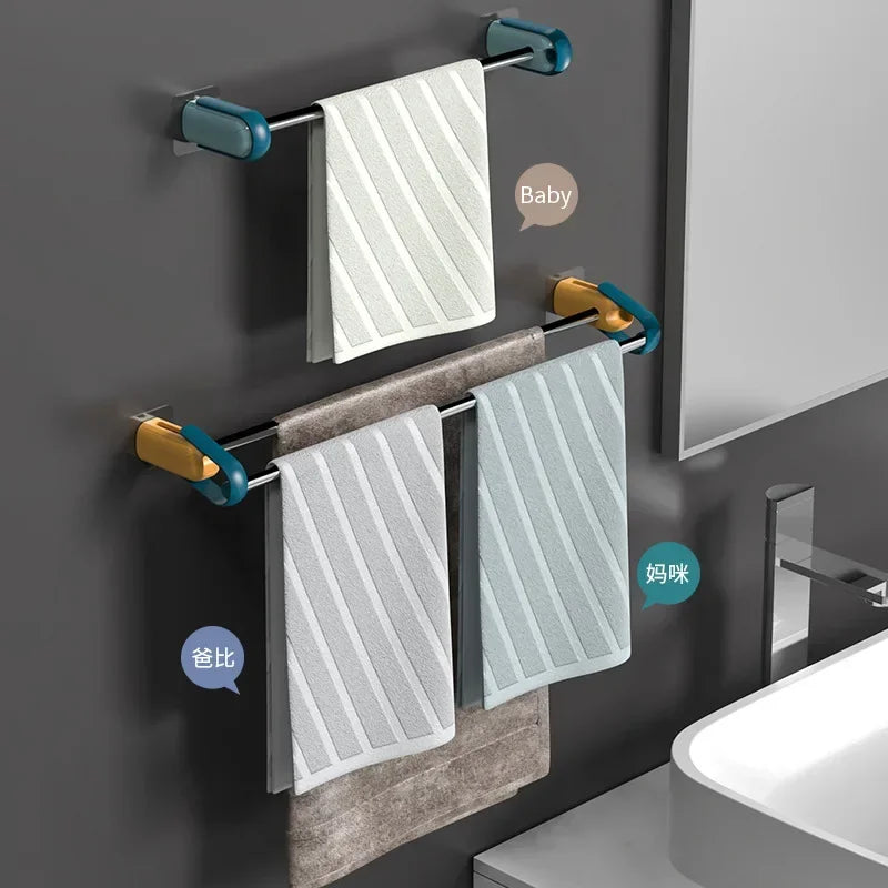 Wall-Mounted Bathroom Hook, Toilet Perforated Towel Storage Rack, Bathroom Towel Storage Rack, Kitchen Wipes Hanging Gadgets
