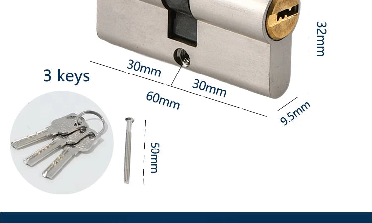 Indoor bedroom doors and windows 60 70 80 mm lock cylinder AB key anti-theft entrance zinc alloy aluminum alloy brass door lock