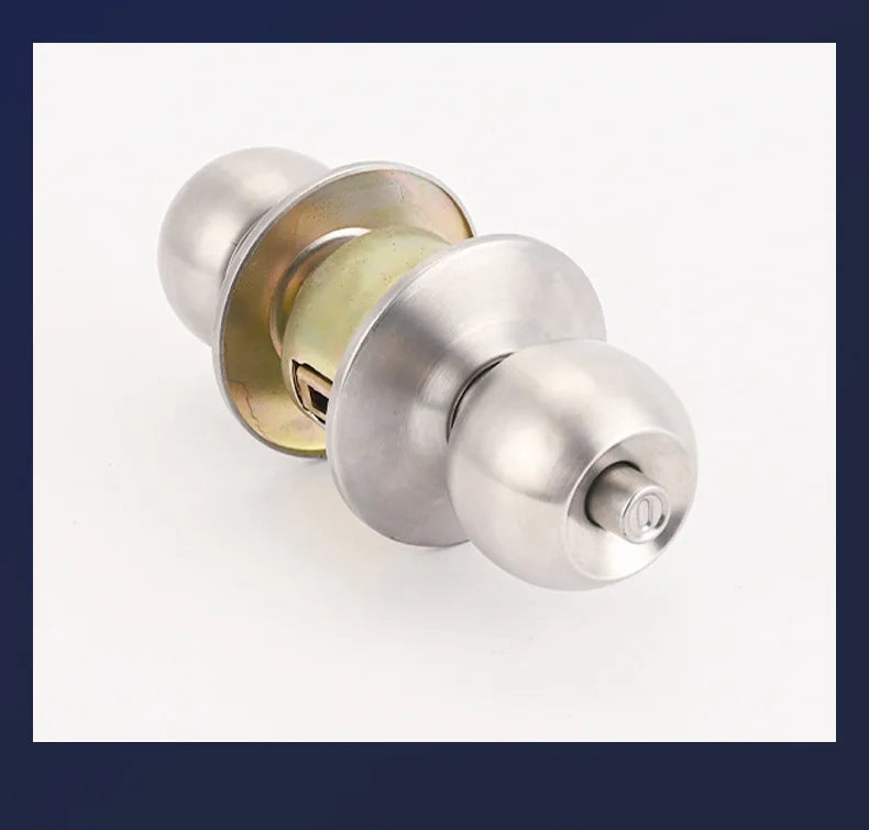 Anti-bumping House Door Handle Lock With Knobs Interior Round for Bedroom Bathroom Stainless Turn Thumb Armored Privacy Articles