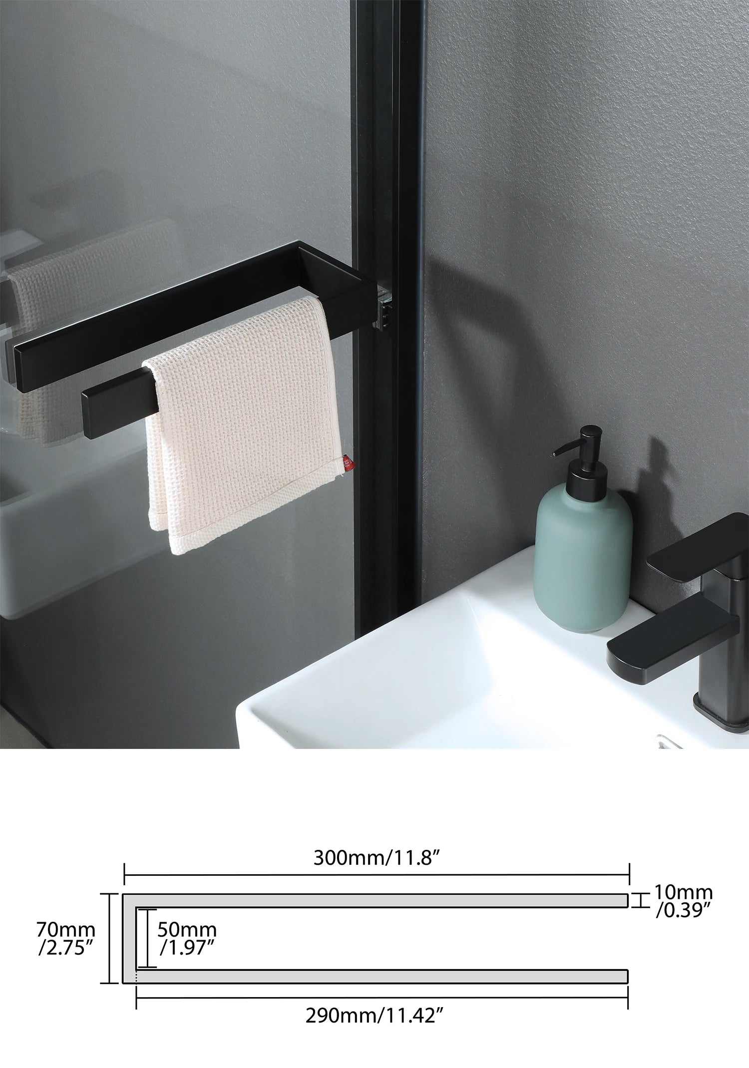 Bathroom Hardware Black Bath Robe Hook Towel Rail Bar Rack Bar Shelf Tissue Paper Holder Bathroom Accessories