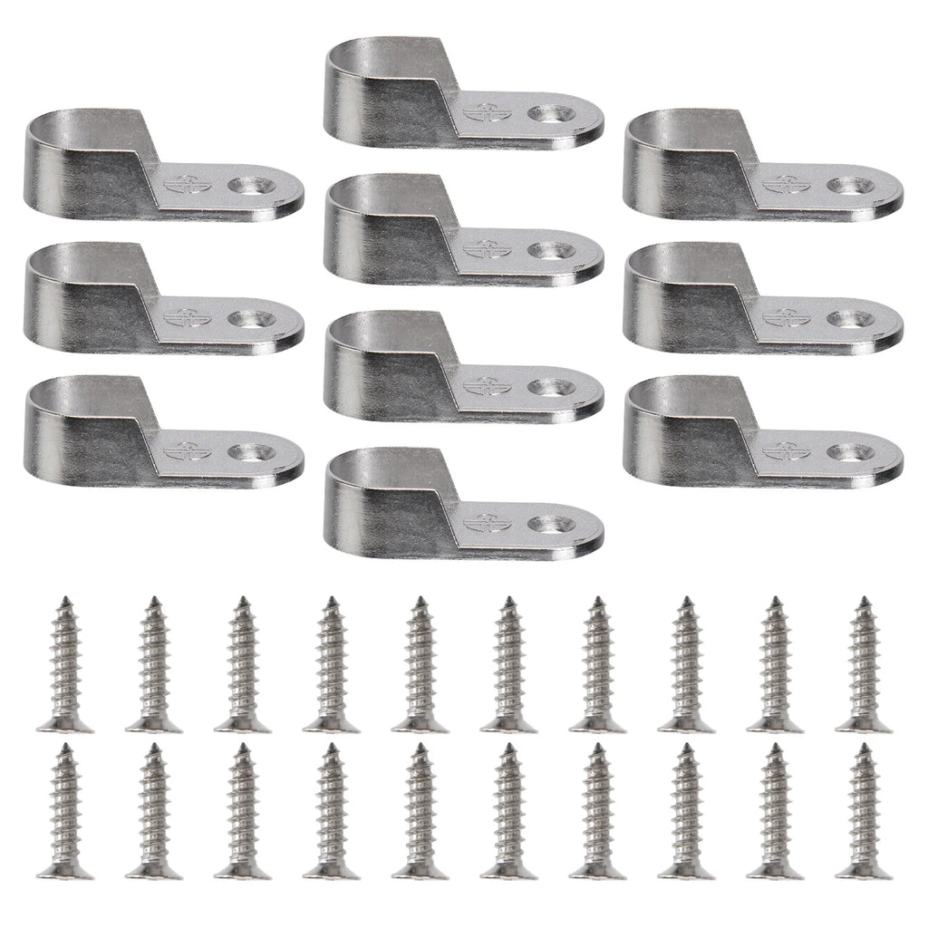 30pcs Oval Hanging Rod Holder Cast Metal Wardrobe Tube Support Bracket Furniture Hardware Clothes Rod Accessories