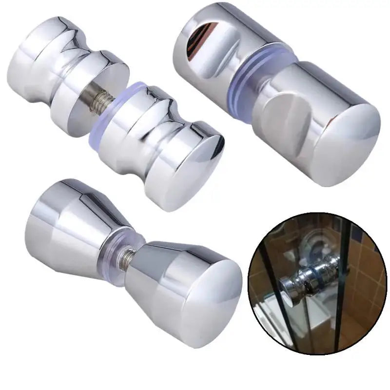 Aluminum Alloy Glass Door Handle – Back-to-Back Knob Puller For Shower Cabinets, Bathroom & Home Hardware Installation 