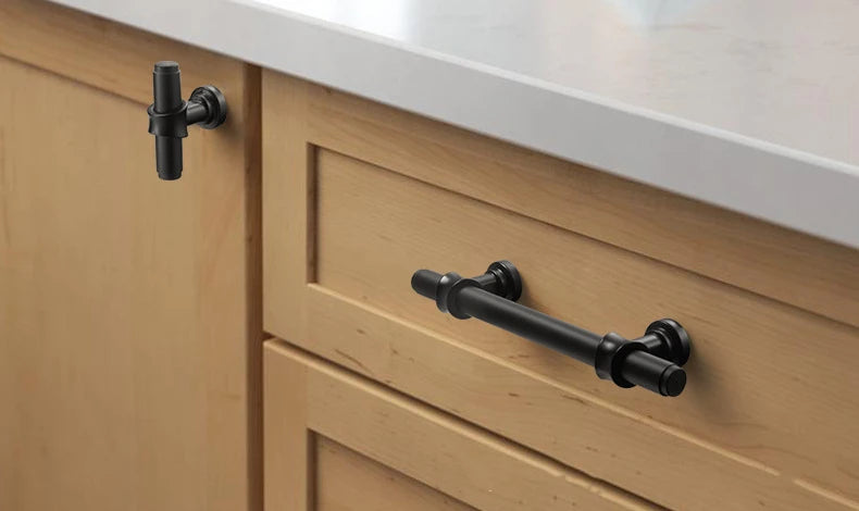 Modern Simple Black Handles for Furniture Wardrobe Cabinet Europe American Drawer Knob Hardware Kitchen Cabinet Handles