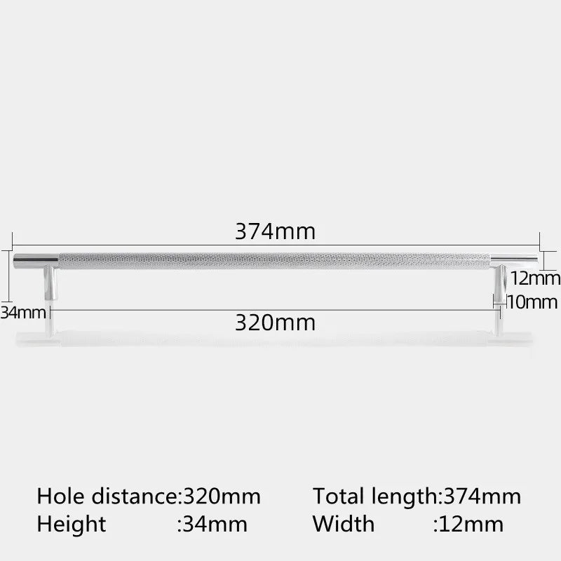 KK&FING Round Rod Knurled Carved Aluminum Alloy Furniture Door Handle Cupboard Wardrobe Door Pulls Cabinet Drawer Knobs Hardware