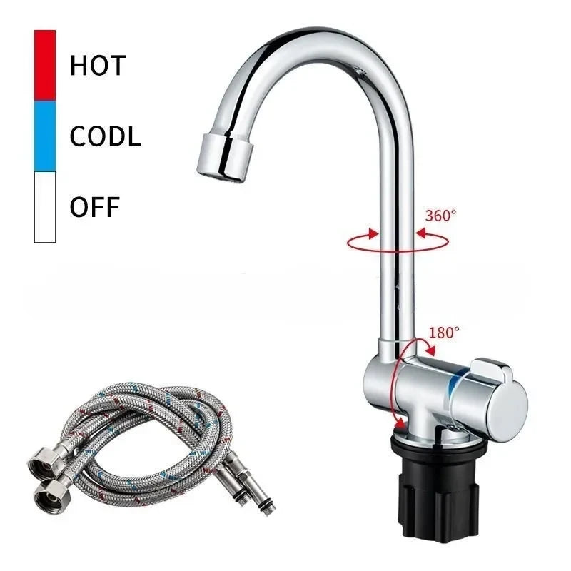 Caravan Folding Tap 360 Rotating Sink Tap Kitchen Bathroom RV Marine Cold And Hot Water Tap Boat Motorhome Camper Accessories