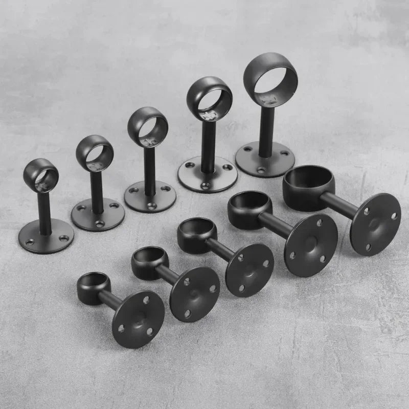 4Pcs 16/19/22/25/32mm Wardrobe Hanger Pipe Bracket Steel Flange Tube Holder for Clothes Curtain Rod Ceiling Fixed Support Clamps