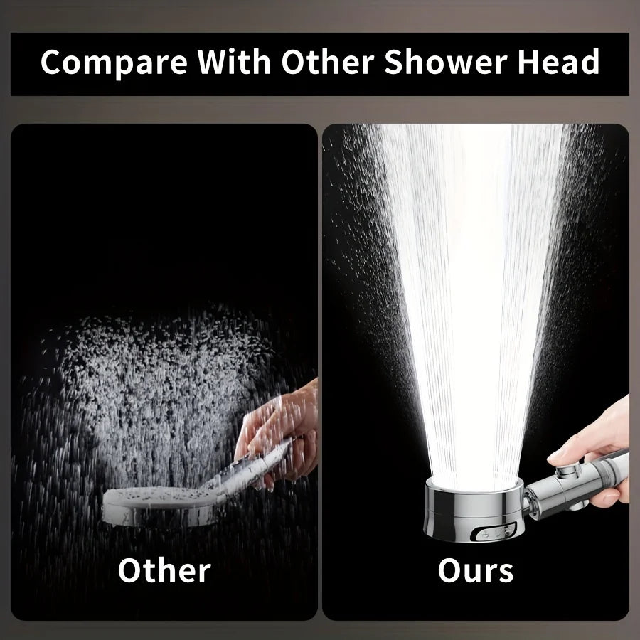 3-Speed Pressurized Shower Head - Adjustable Angle, Super Strong Flow for Refreshing Shower. Upgrade Your Bathroom Today!