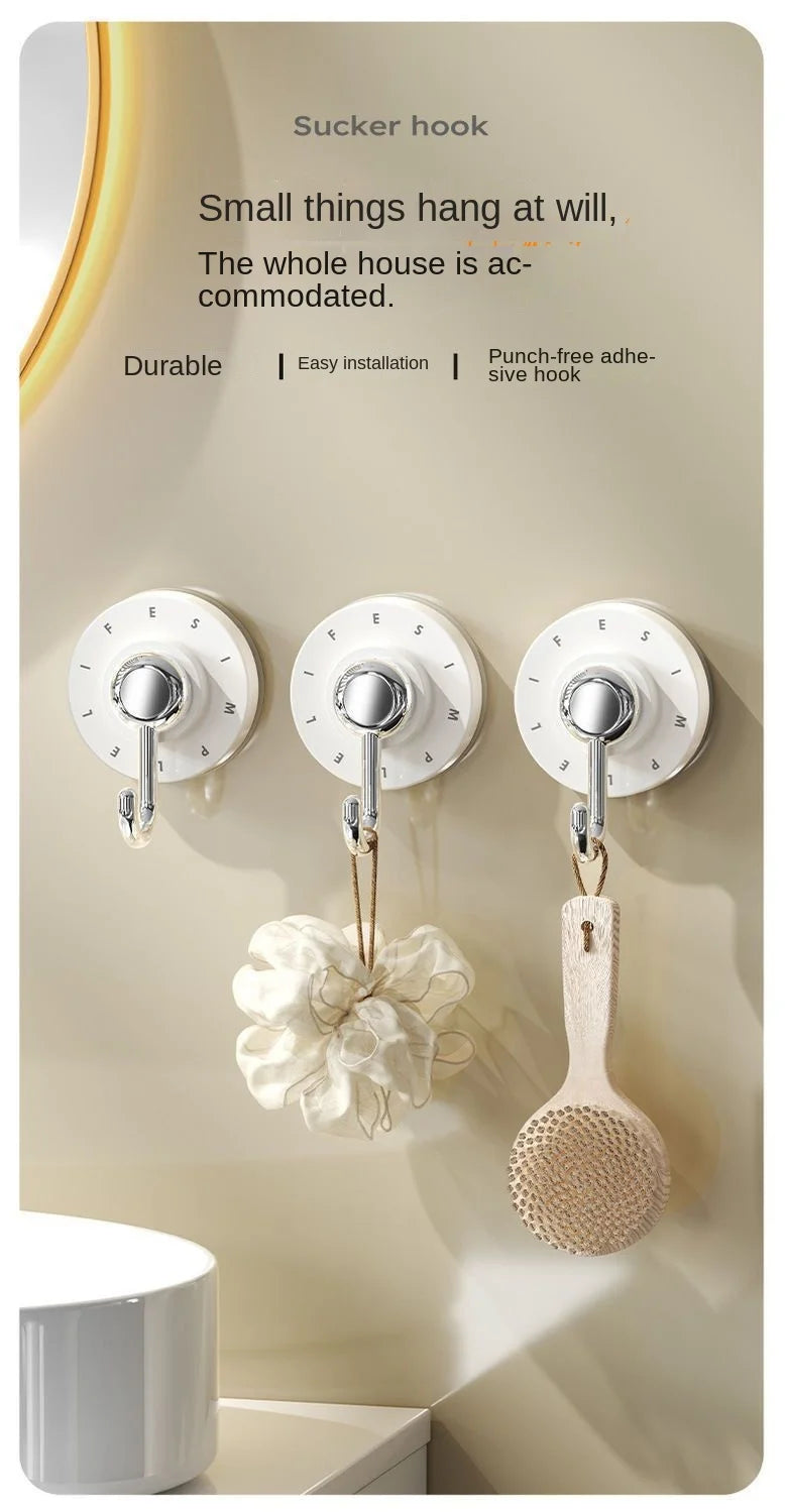 Bathroom Accessories Waterproof Rotating Suction Hooks for Bathroom Kitchen Strong Adhesive Wall Organize