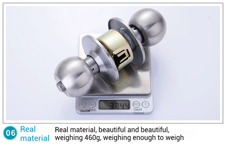 ZEXEF Stainless Steel Round Door Knobs Rotation Lock Knobset Handle Metal Door Knob With Key For Bedrooms Living Rooms Bathrooms
