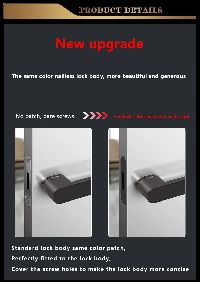 2023 New Ecological Door Lock Indoor Magnetic Suction Silent Minimalist Door Lock Bedroom Door Lock Modern Simple Door Handle