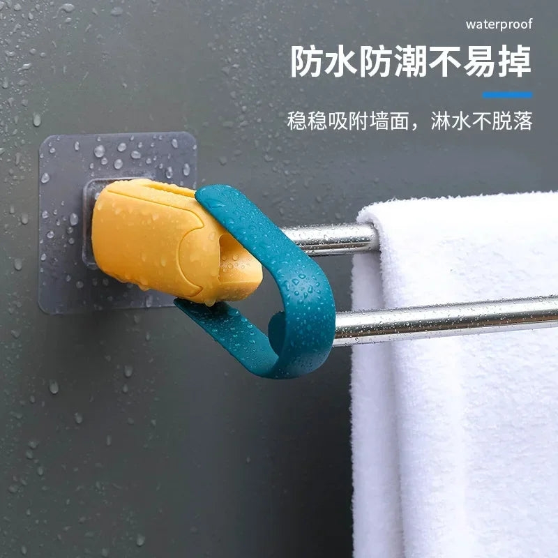 Wall-Mounted Bathroom Hook, Toilet Perforated Towel Storage Rack, Bathroom Towel Storage Rack, Kitchen Wipes Hanging Gadgets