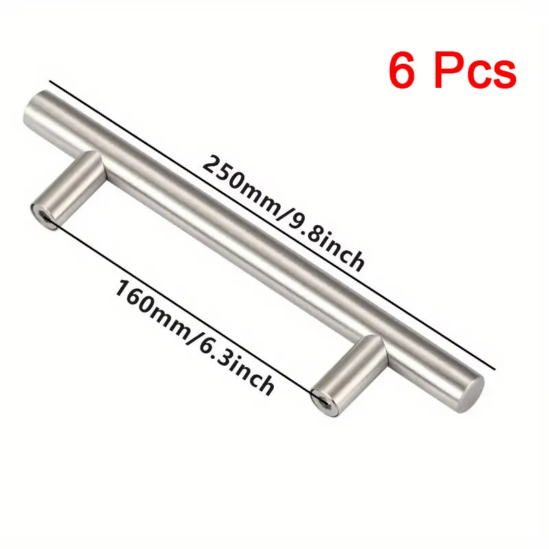 6Pcs Stainless Steel Handles For Cabinets And Drawers Kitchen Handles Bathroom Cabinets handles Cabinet Metal Furniture Handles