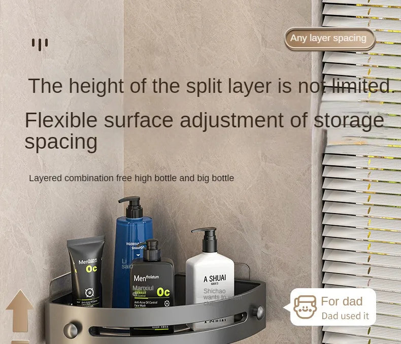 2PCS Bathroom Shelves Kitchen Storage Organizer Plastic Shampoo Rack Shower Shelf Bathroom Accessories No Drill Shelf