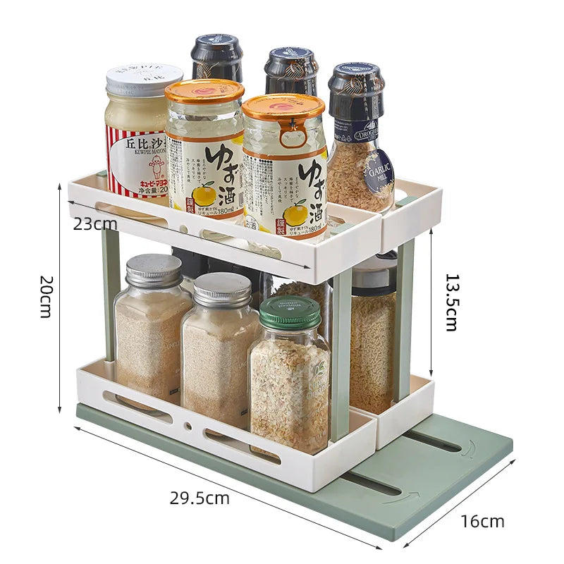Multifunctional Rotating Pull-out Storage Rack Rotating Storage Rack Kitchen Artifact Desktop Spice Rack Kitchen Storage