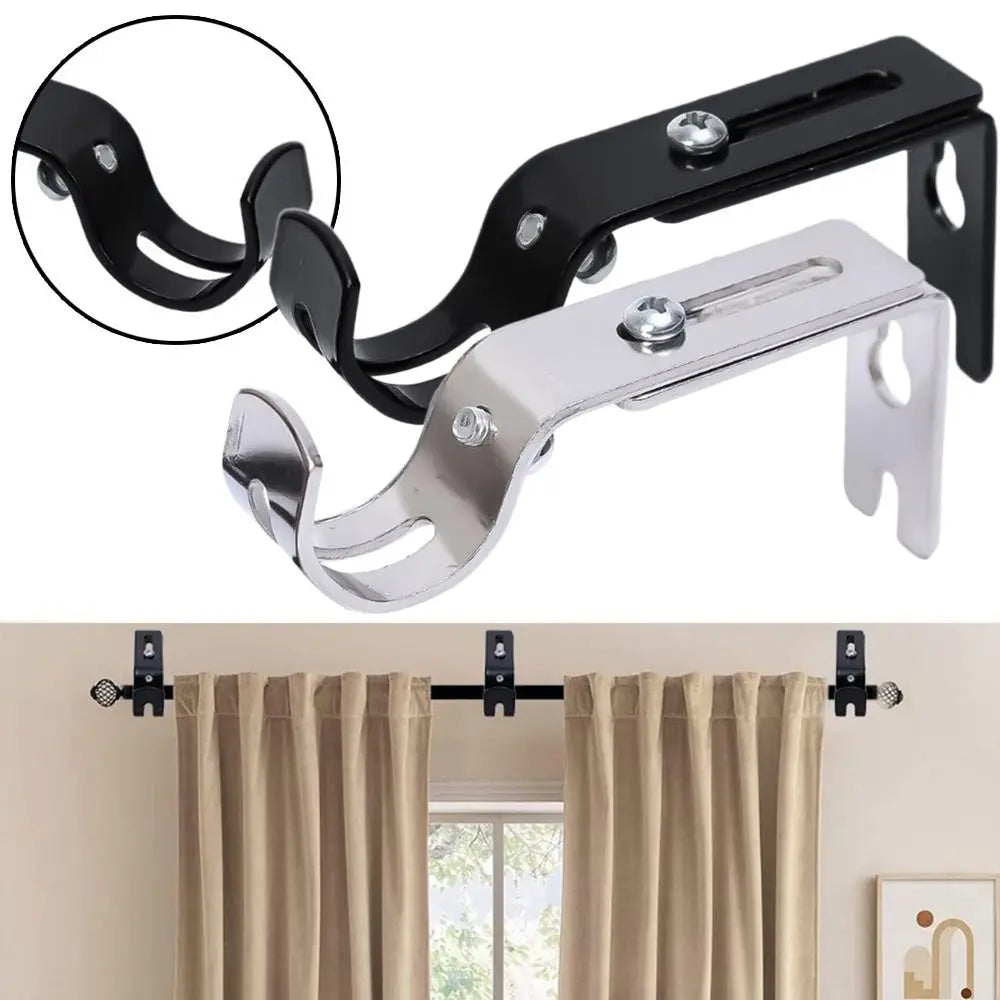 2/4Pcs Adjustable Extendable Durable Window Curtain Rod Holder With Screws Wall Bracket Hanging Hooks Furniture Hardware Tools