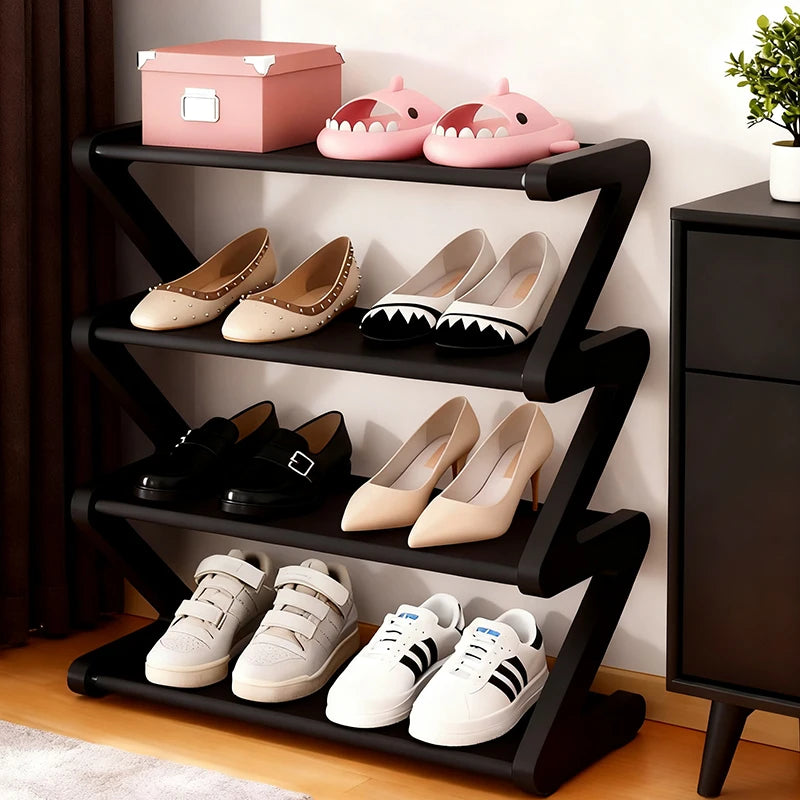 Shoe Rack Organizer Space Saving Shoes Organizer Free Standing Z-shaped Rack Multi-layer Assembly Storage for Home Dormitory