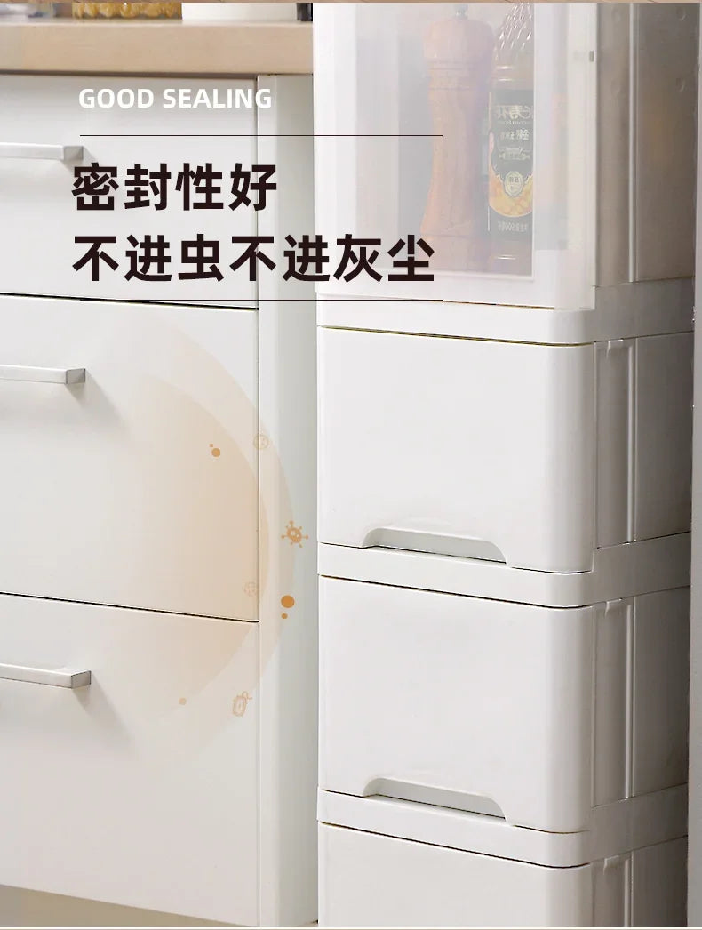 Multi-Tier Spice Holder with Pull-Out Drawer Convenient Mobile Kitchen Organizer Utility Rack for Easy Access