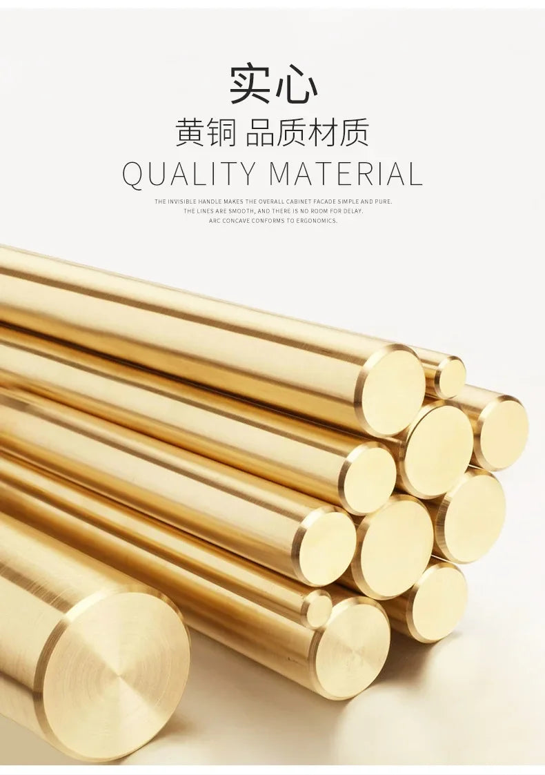 Walnut and Brass Furniture Handles Modern Simple Style Wood Cabinet Knobs and Handles Anti-cracking and Anti-oxidation