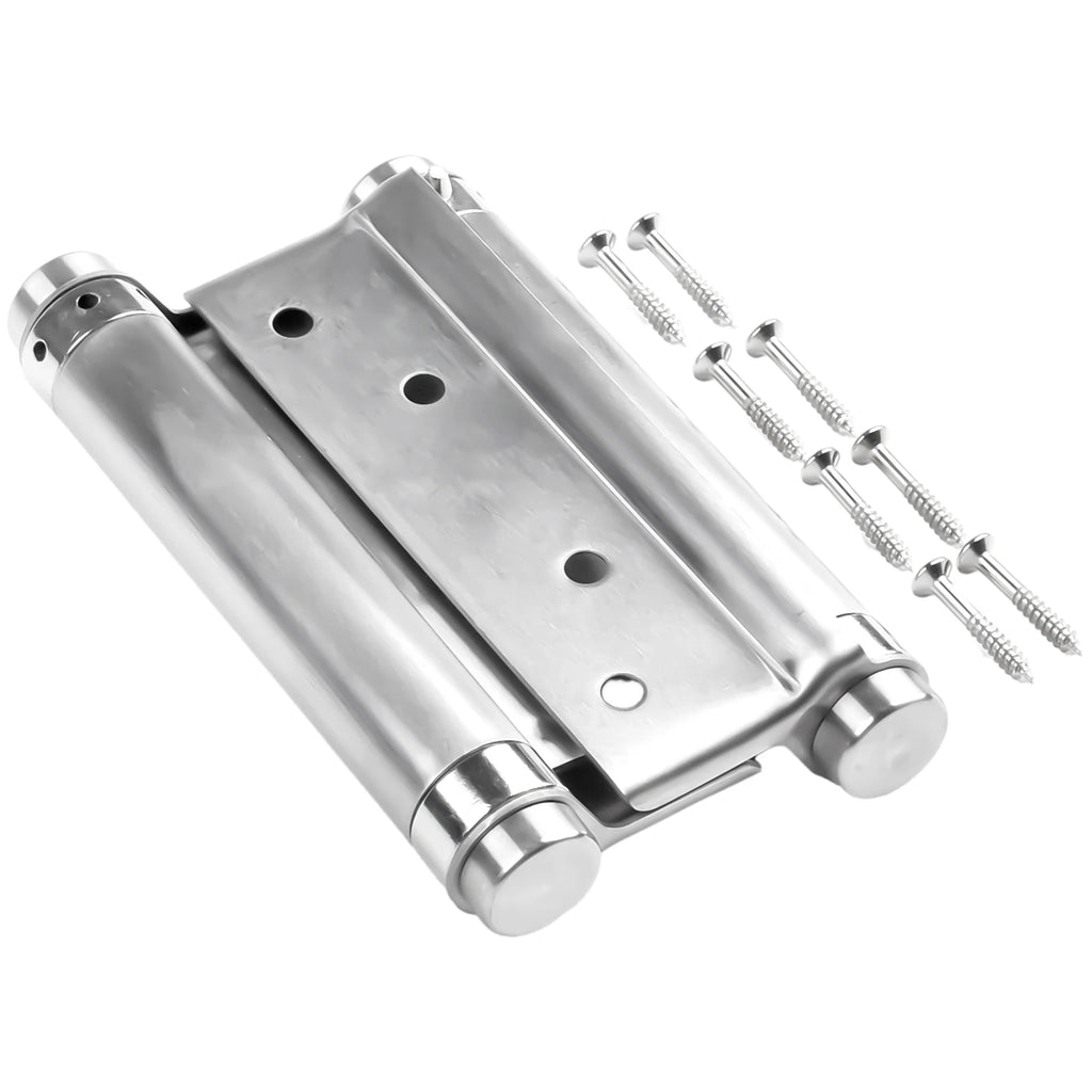 Double Spring Hinge Two-Way Free Door Hinge Stainless Steel  Automatic Door Closing Garage Door Hinges Fence Dedicated Hardware