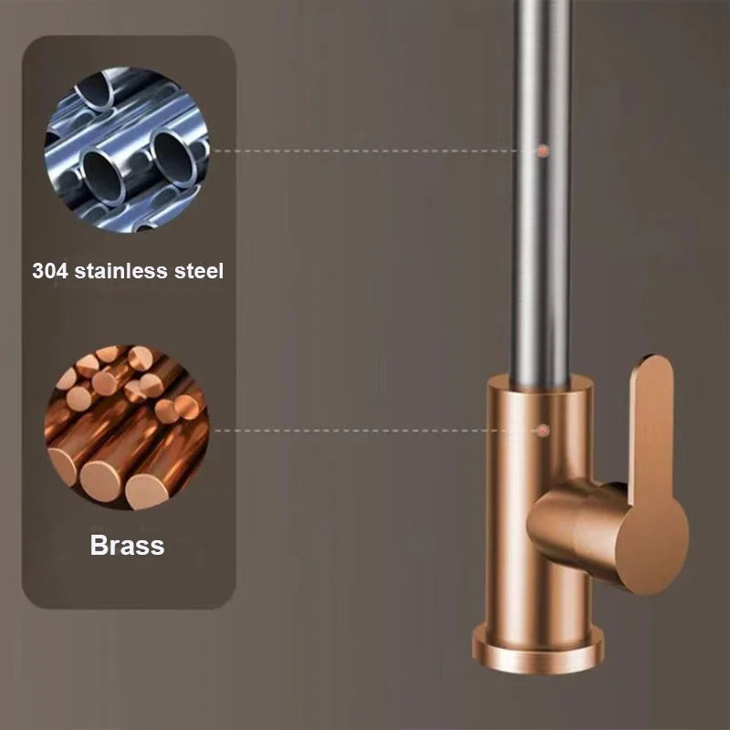 Kitchen Faucets Brass Sink Faucet Pull Out Kitchen Sink Water Tap Deck Mounted Mixer Stream Sprayer Head Hot Cold Taps