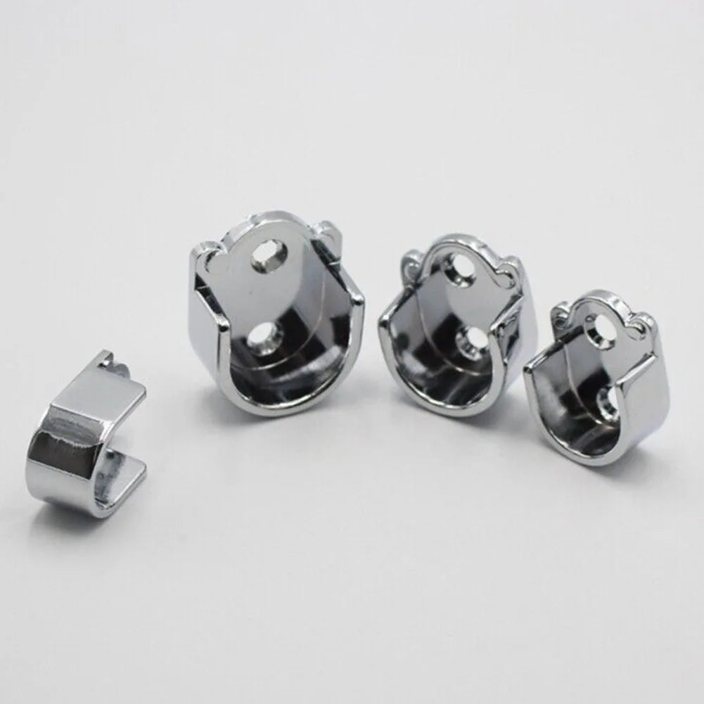 Wardrobe Rail Hanger Rod Socket Support Tube Round End Bracket Holder Heavy Duty U Shaped Rod Socket Home Hardware Accessories
