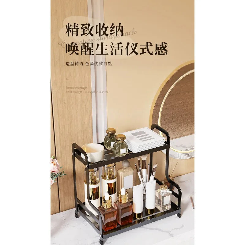 2 Tier Under Sink Organizer Sliding Cabinet Basket Organizer Storage Rack with Hooks Hanging Cup Bathroom Kitchen Organizer New