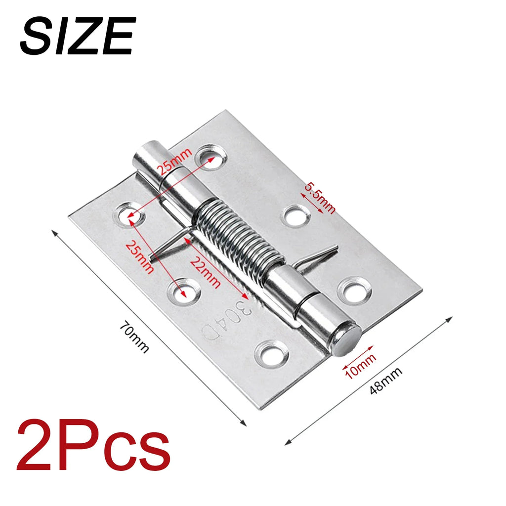 2pcs Self Closing Spring Door Hinge Stainless Steel Hinge For Cabinets Door Closer Automatic Rebound Hinge Furniture Hardware