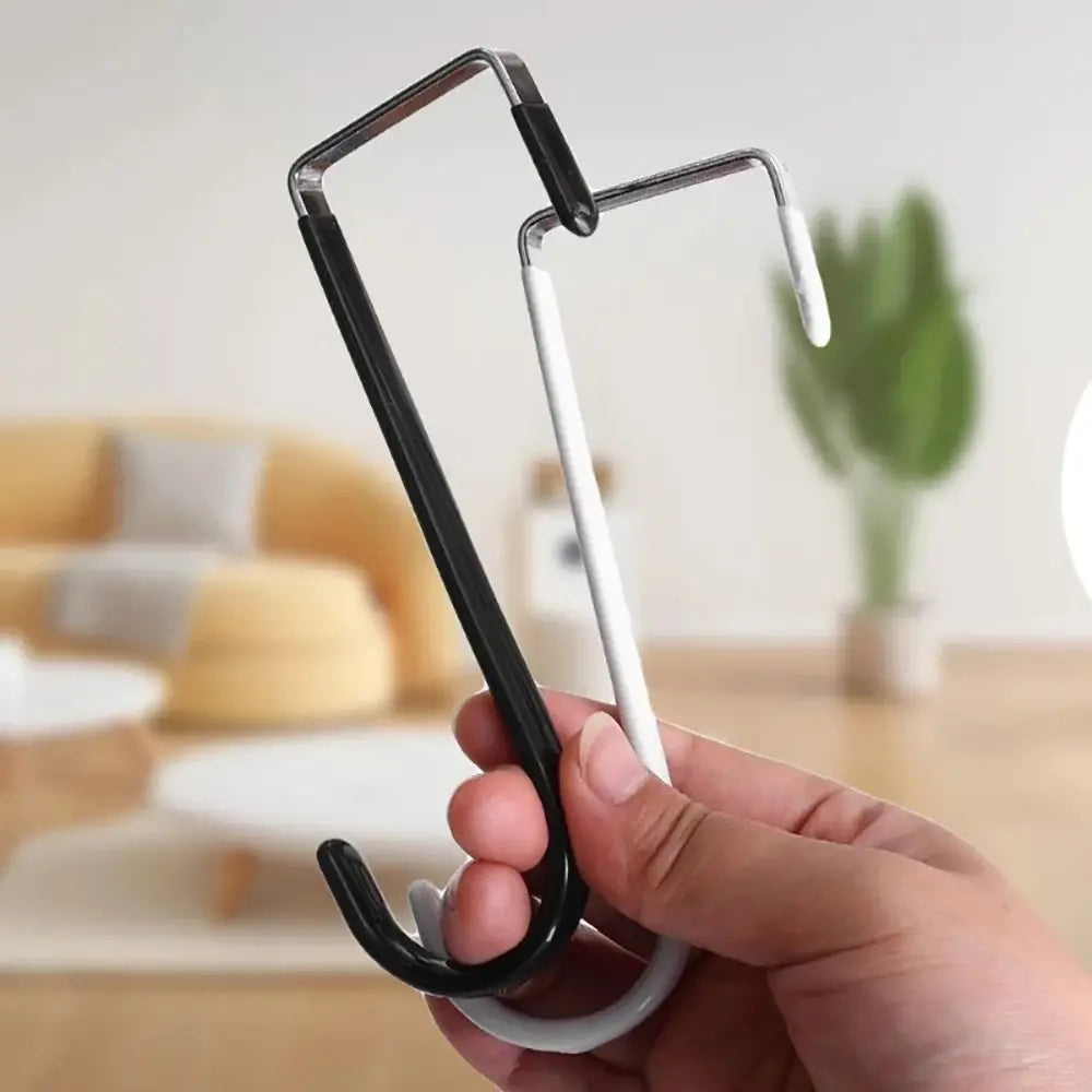 Towel Coats Hangers Nonstick Non-punching Over The Door Hooks Rubber Prevent Scratches Hanging Organizer Clothes Storage Holder