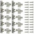10/20Pcs Stainless Steel Cabinet Door Hinges Hydraulic Damper Buffer Soft Close Quiet Wardrobe Door Concealed Hinges with Screws