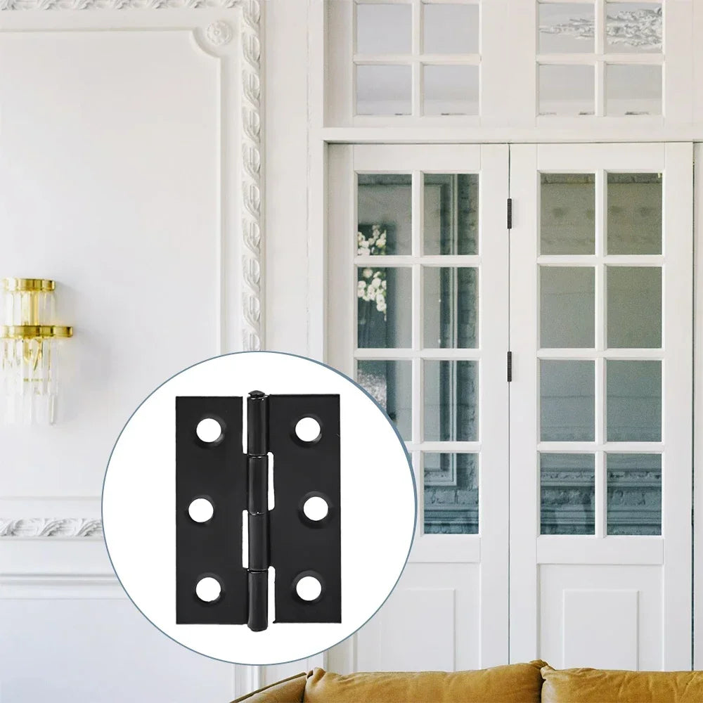 2 Inch Stainless Steel Folding Door Hinges with Screws Cabinet Doors Windows Wooden Box Flat Hinge Home Furniture Hardware