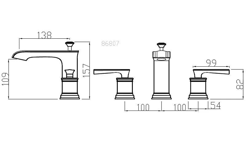 Luxury Brass Bathroom sink faucet 3 Holes 2 Handles Hot cold water Basin sink Tap Black European style hand basin Faucet NEW