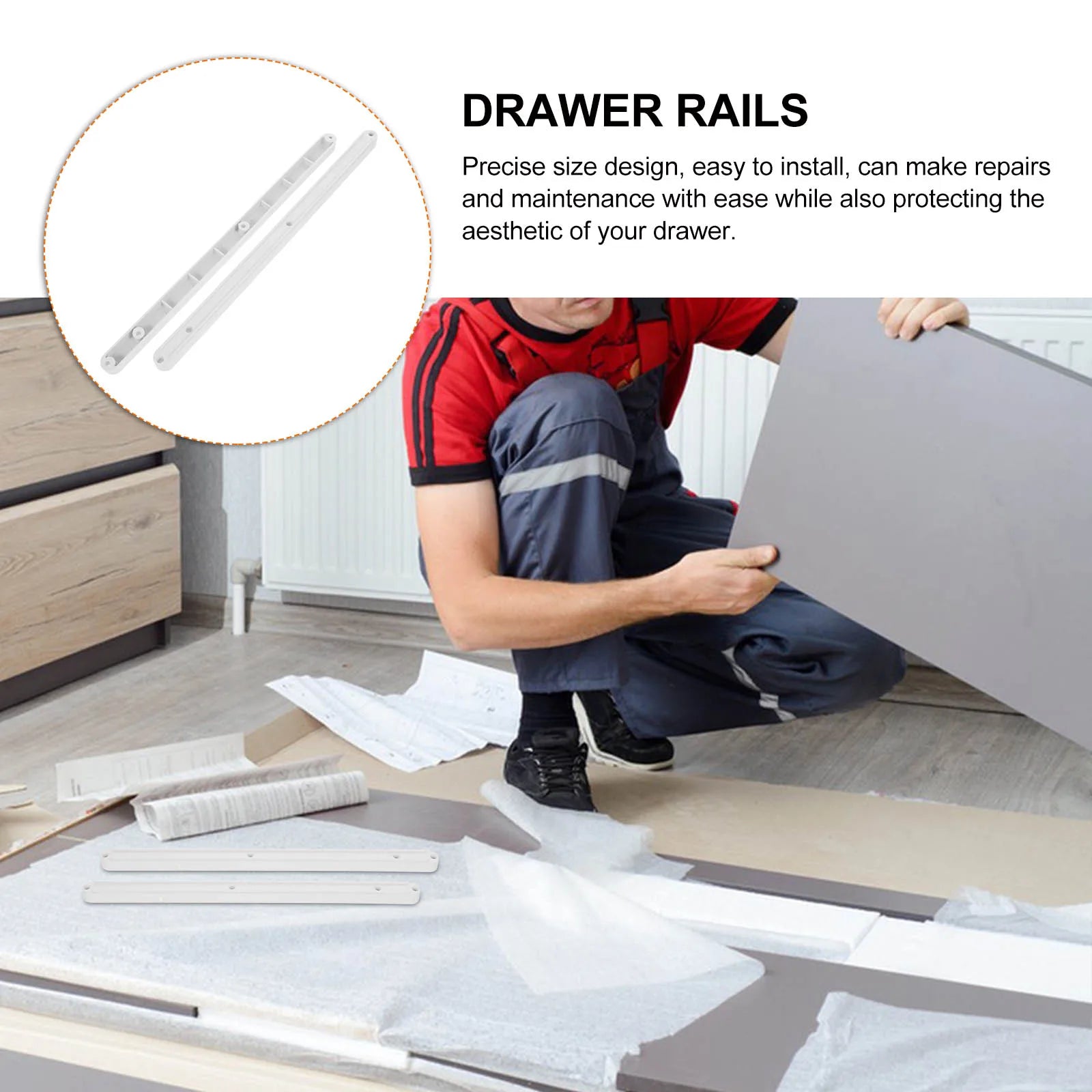 2pcs Guide Rail Drawer Plastic Slide Wardrobe Runner Cabinet SSlidesrage Box Slide Rail Telescopic Track For Cupboard Locker