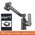 Bathroom Sink Faucet Basin Faucet 1080° Swivel Multifunction Cold and Hot Water Tap Kitchen Sink Faucet 2 Modes Water Tap