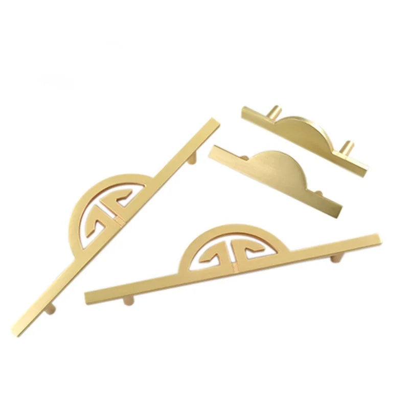 New Chinese Wardrobe Door Handle Golden Cabinet Door Pulls Drawer Shoe Wine Cabinet Handles Long Opposite Furniture Hardware