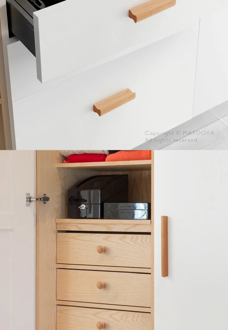 Wooden Furniture Handles Walnut Kitchen Cabinet Handles Drawer Knobs Handles for Cabinets and Drawers Long Wardrobe Pulls