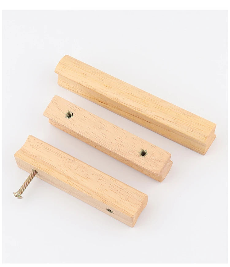 Cabinet Doors Cabinets Drawers Solid Wood Handles Minimalist Beech Wood Walnut Wood Wardrobe Wooden Furniture Handles