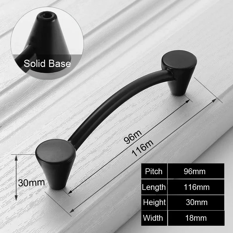 Black Handles Furniture Cabinet Knobs Muebles  Kitchen  Drawer Knobs Cabinet Pulls Cupboard  Knobs