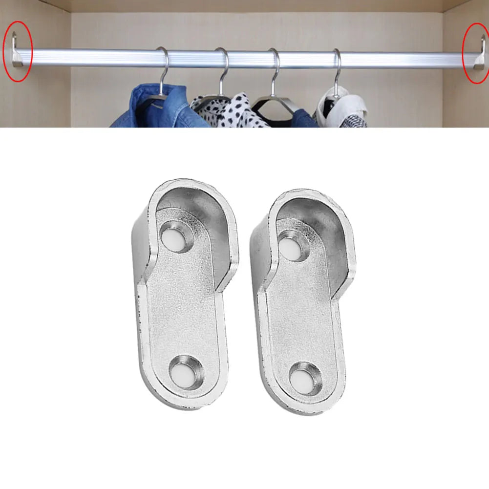 2/4/8pcs Wardrobe Clothes Tube Support Closet Rod Pole End Bracket Thickening Holder 47*19*2mm Closet Brackets