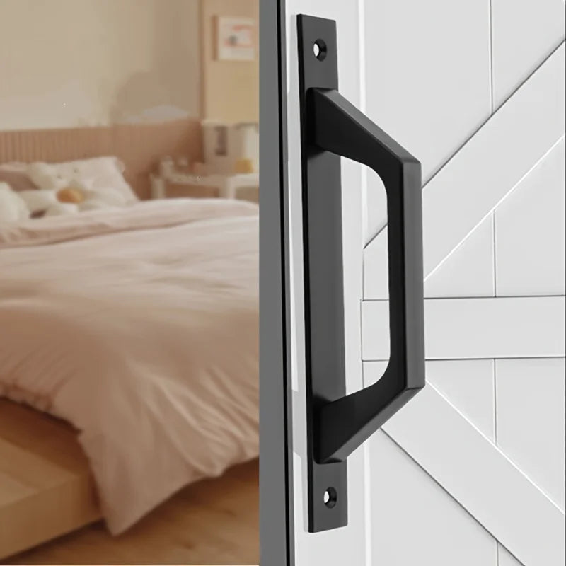 Heavy Duty Sliding Door Handle with Plate Aluminum Alloy Barn Door Pull Handle for Cabinet Passage Doors,Swing or Push-pull Door