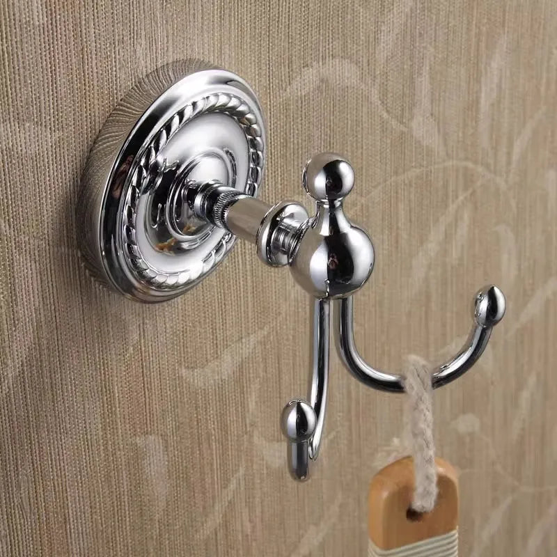 Robe Hooks Antique Brass Coat Hook Clothes Towel Hangers Storage Door Hook Wall Bathroom Accessories Black Bath Rack   Z-9001K
