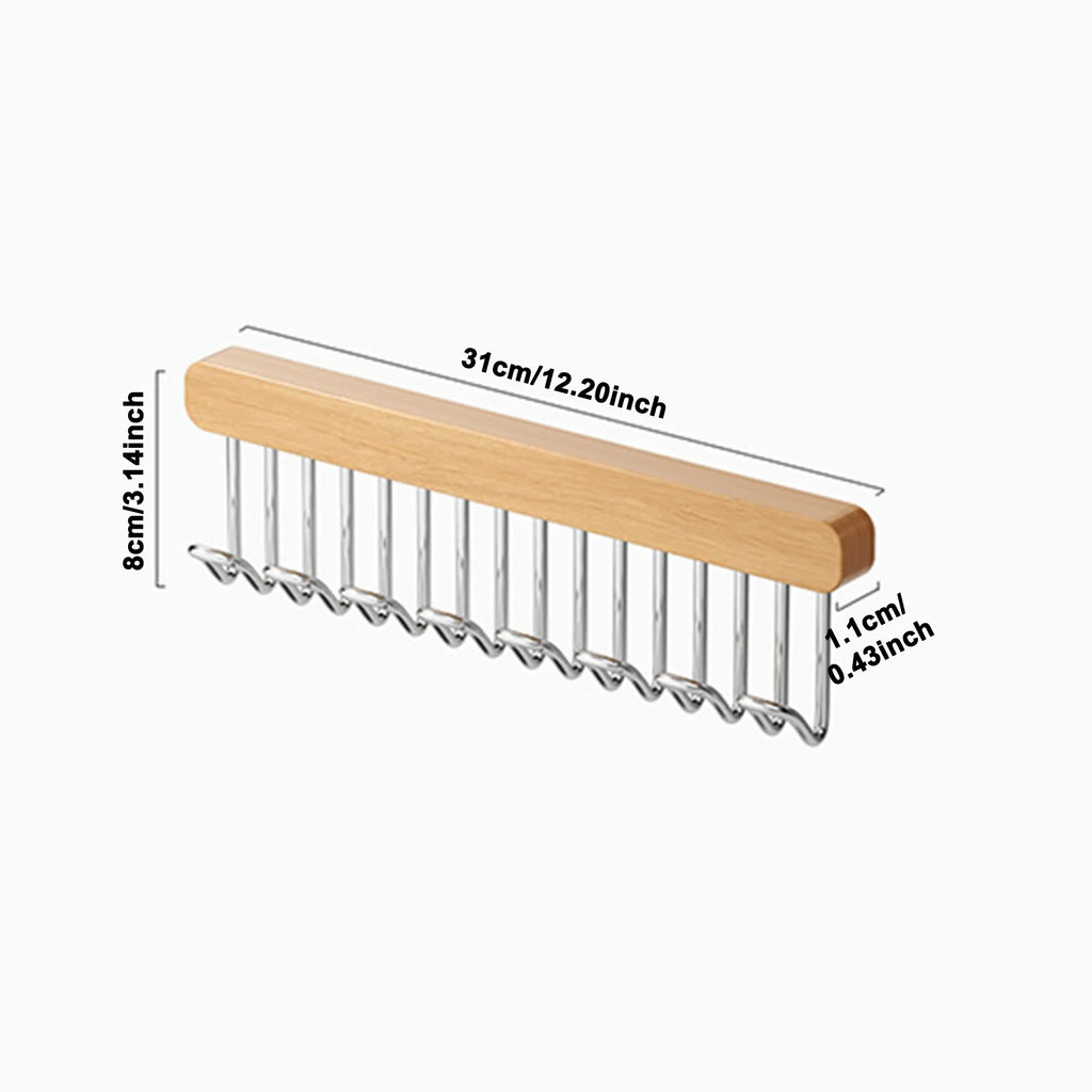 Clothes Hanger Bar for Closet Multifunctional Pull Out Hook Rack Wardrobe Sliding Rack Space Saving Closet Rod for Ties Scarves
