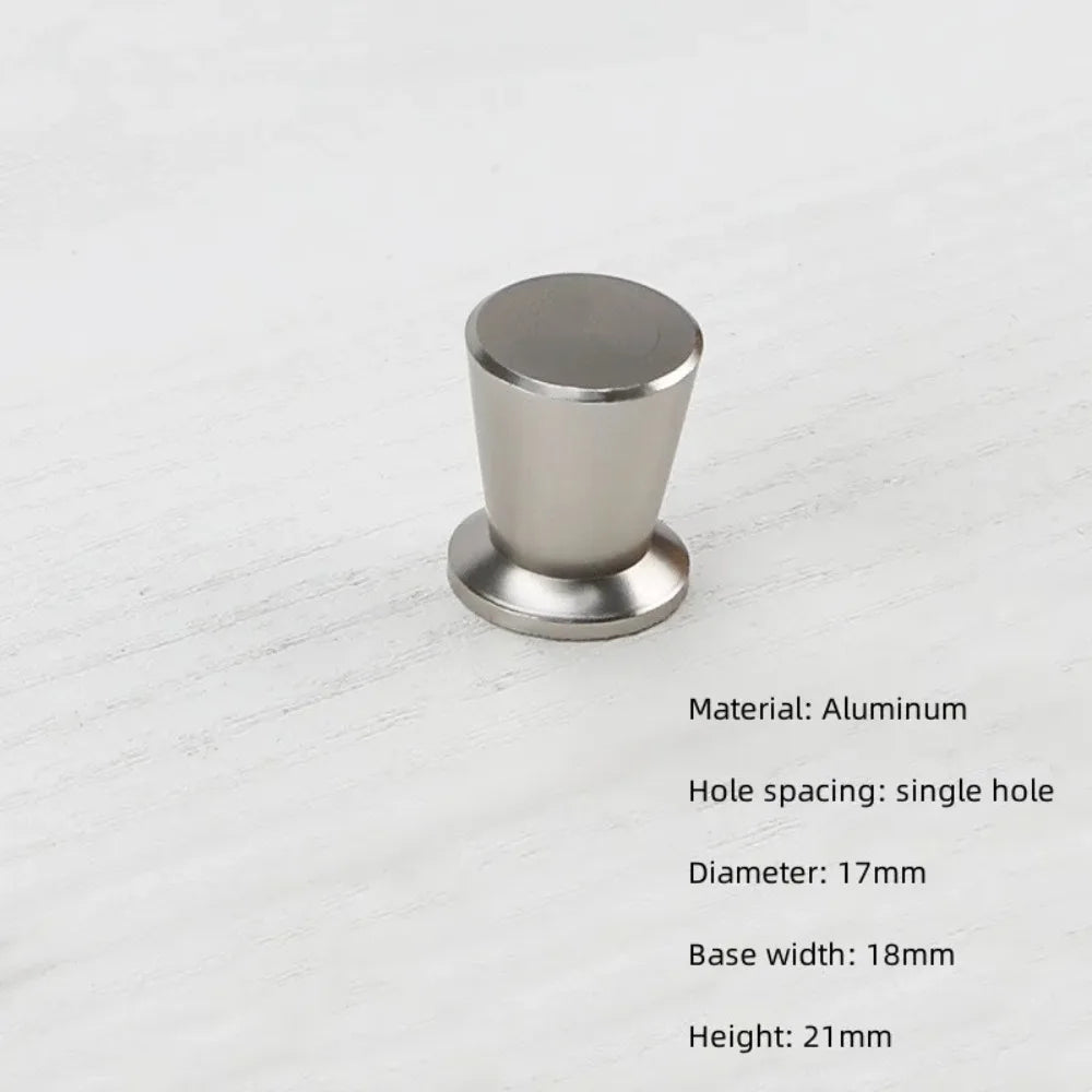 Round Knob Single Hole Furniture Handle Silver Modern Cabinet Pulls Space Aluminum Convenient Furniture Knobs Drawer