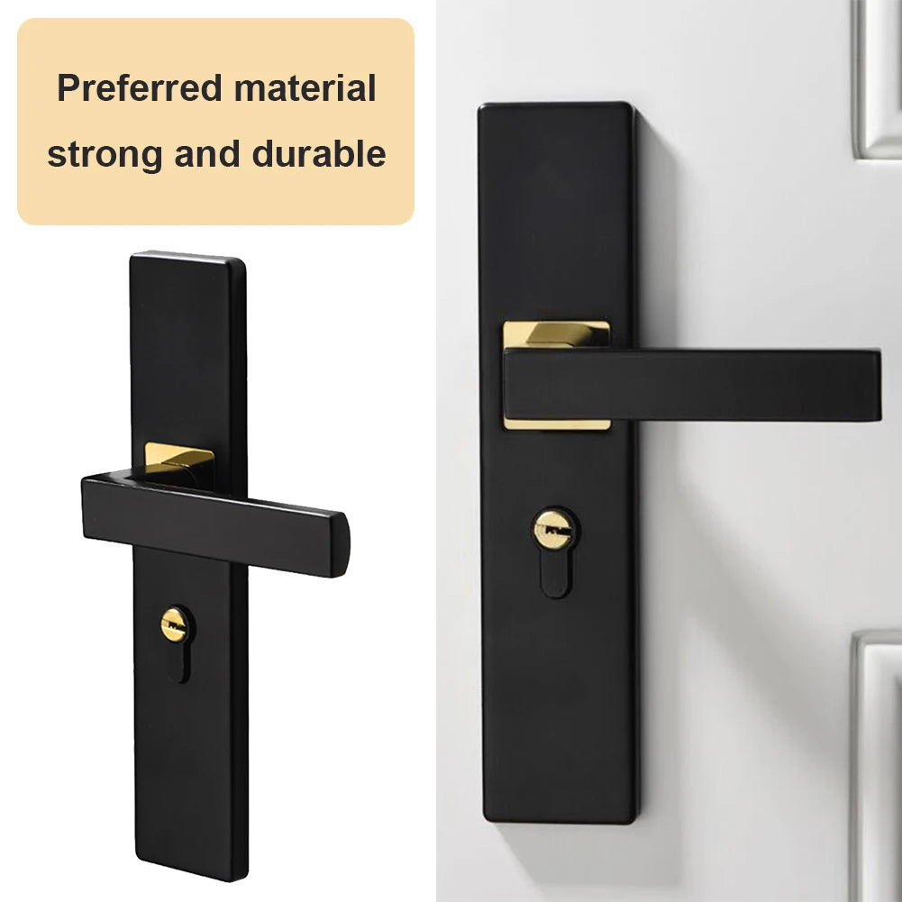 Mute Door Lock Split Handle Metal Door Security Lock with Keys Security Entrance Mechanical Door Lock for Bedroom Bathroom
